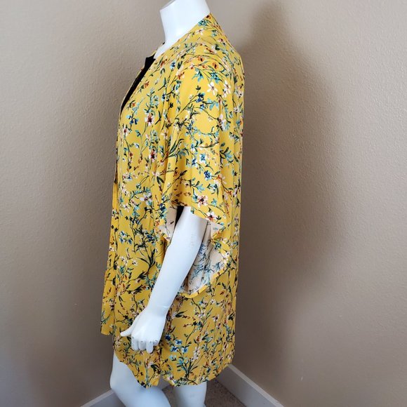 TYSA Yellow Floral Kimono Cardigan~Size 0/1 - Picture 3 of 9